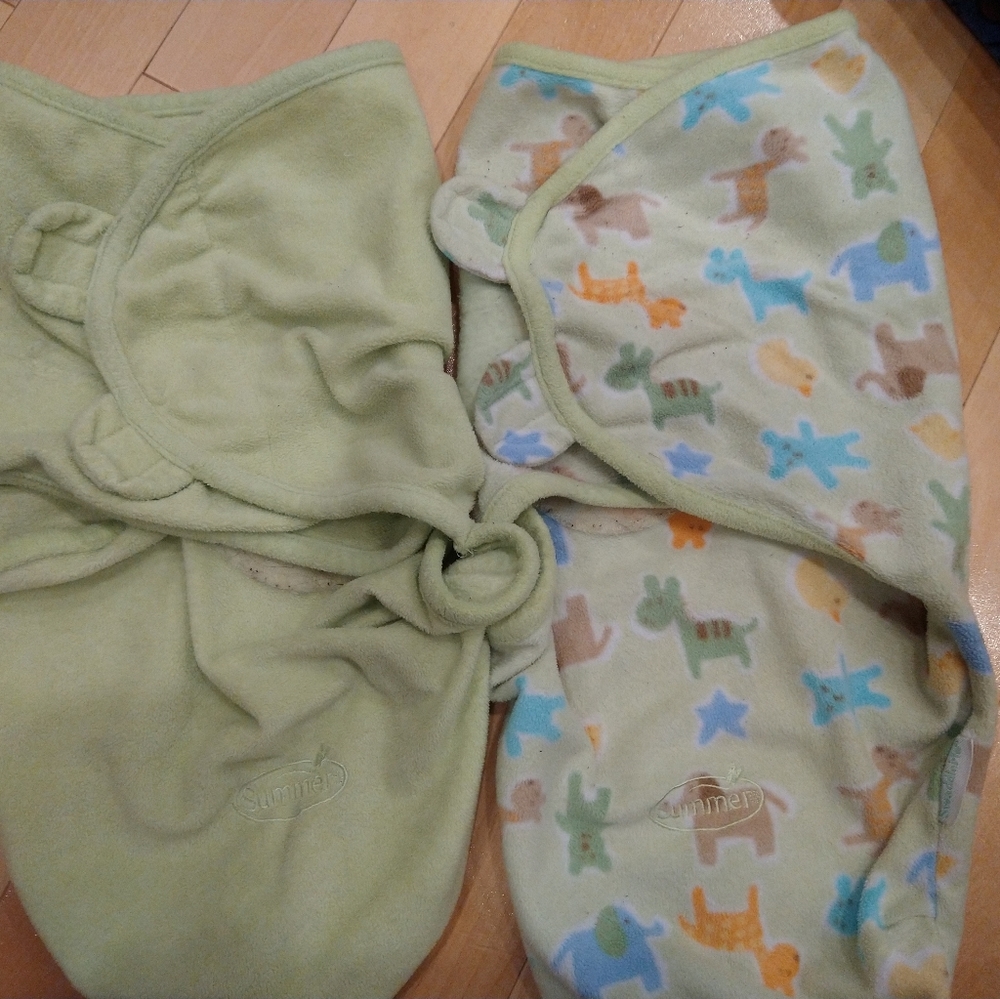 2 summer fleece warm swaddles 7-14lbs